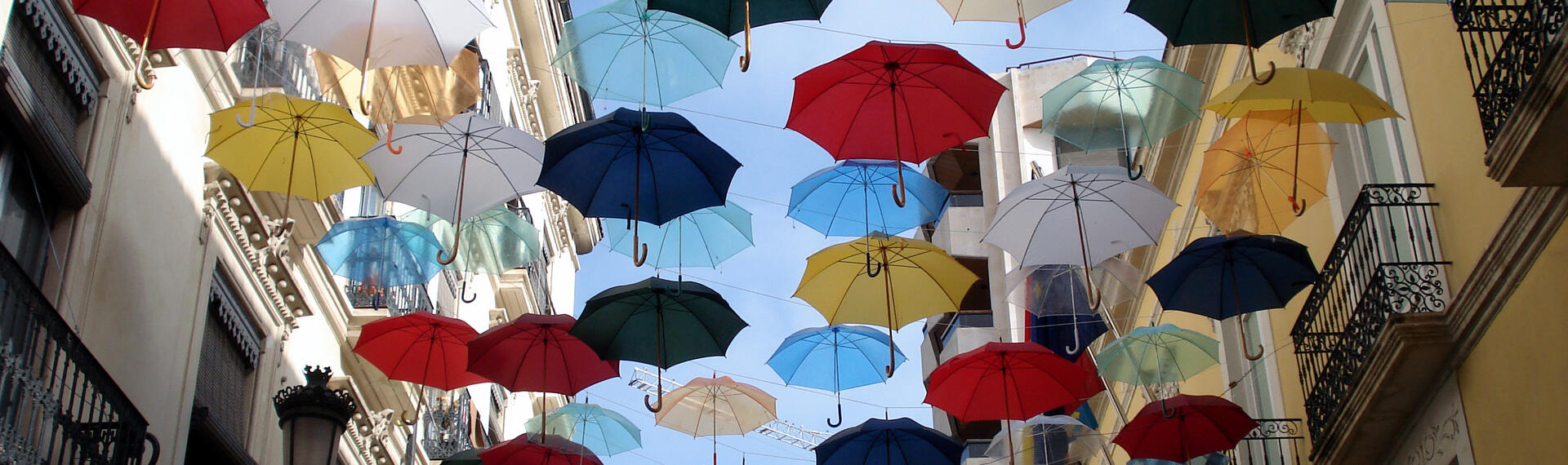 Umbrellas in the street, Alicante