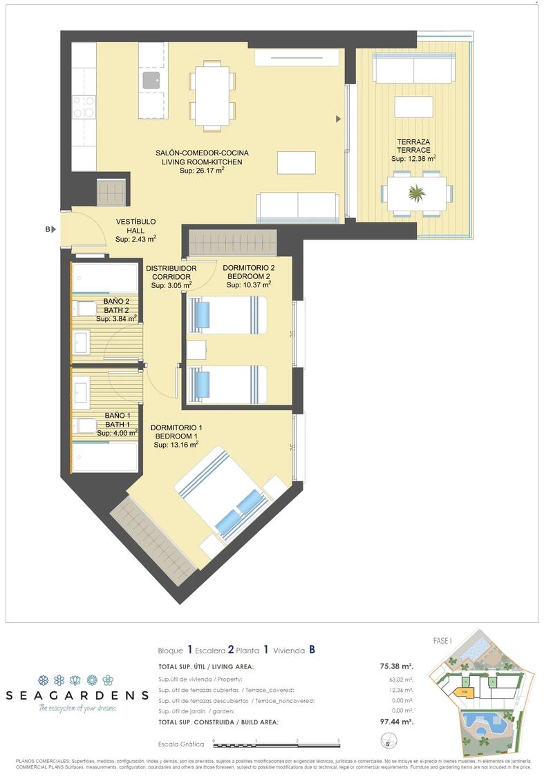 3 Schlafzimmer Appartement zu verkaufen