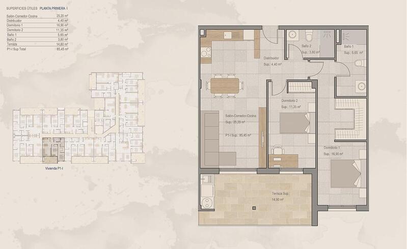 2 Schlafzimmer Appartement zu verkaufen
