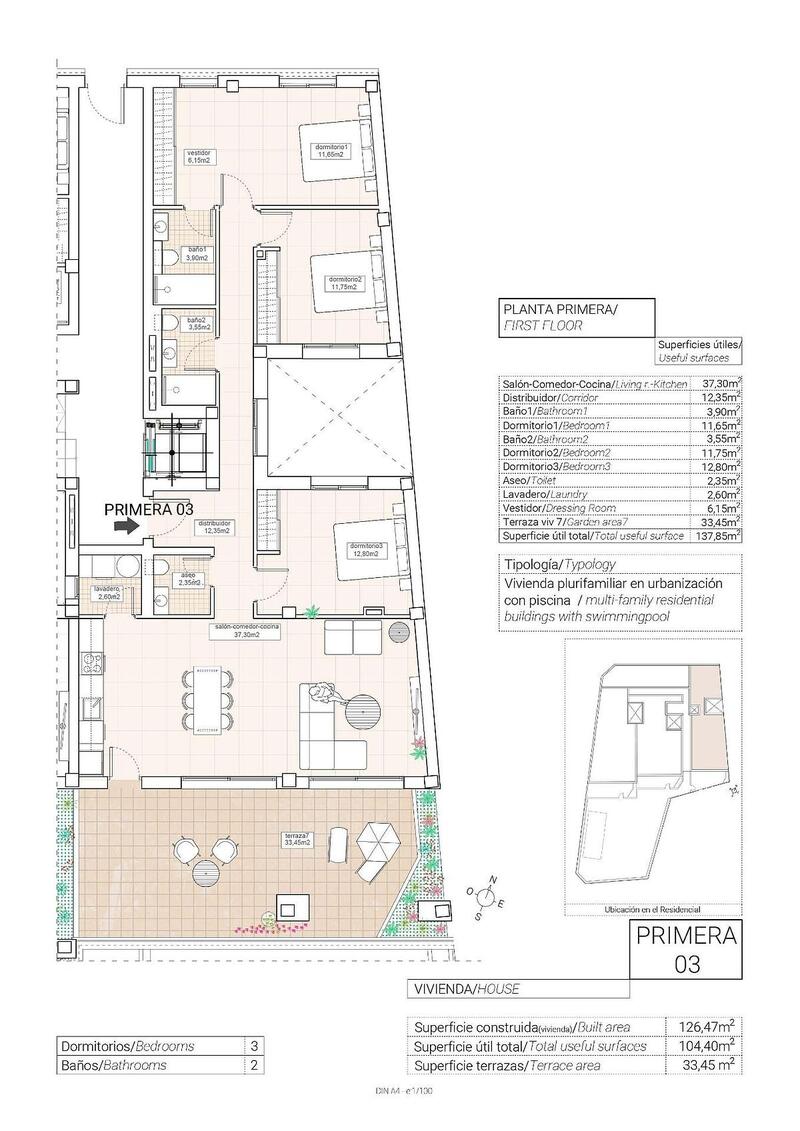 3 bedroom Apartment for sale