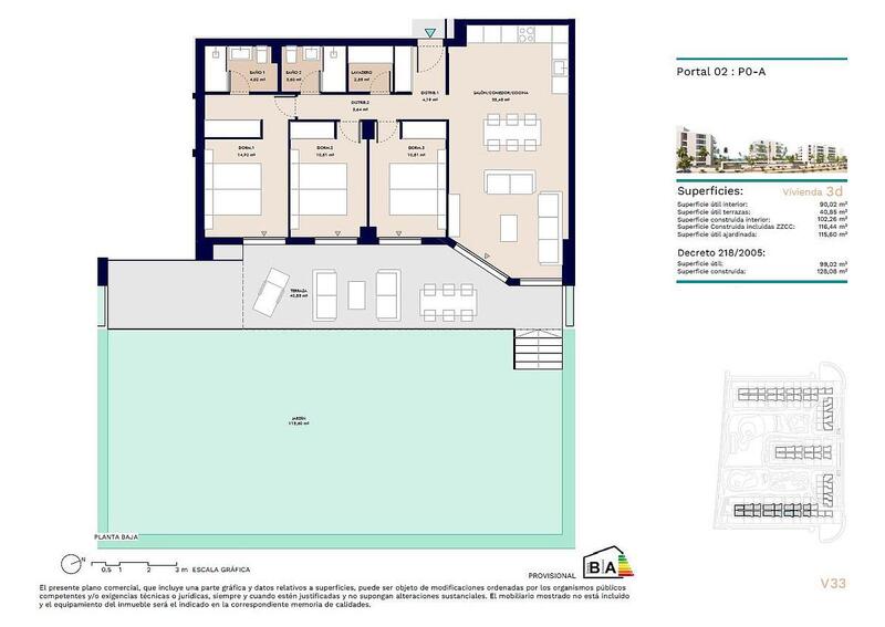 3 slaapkamer Appartement Te koop