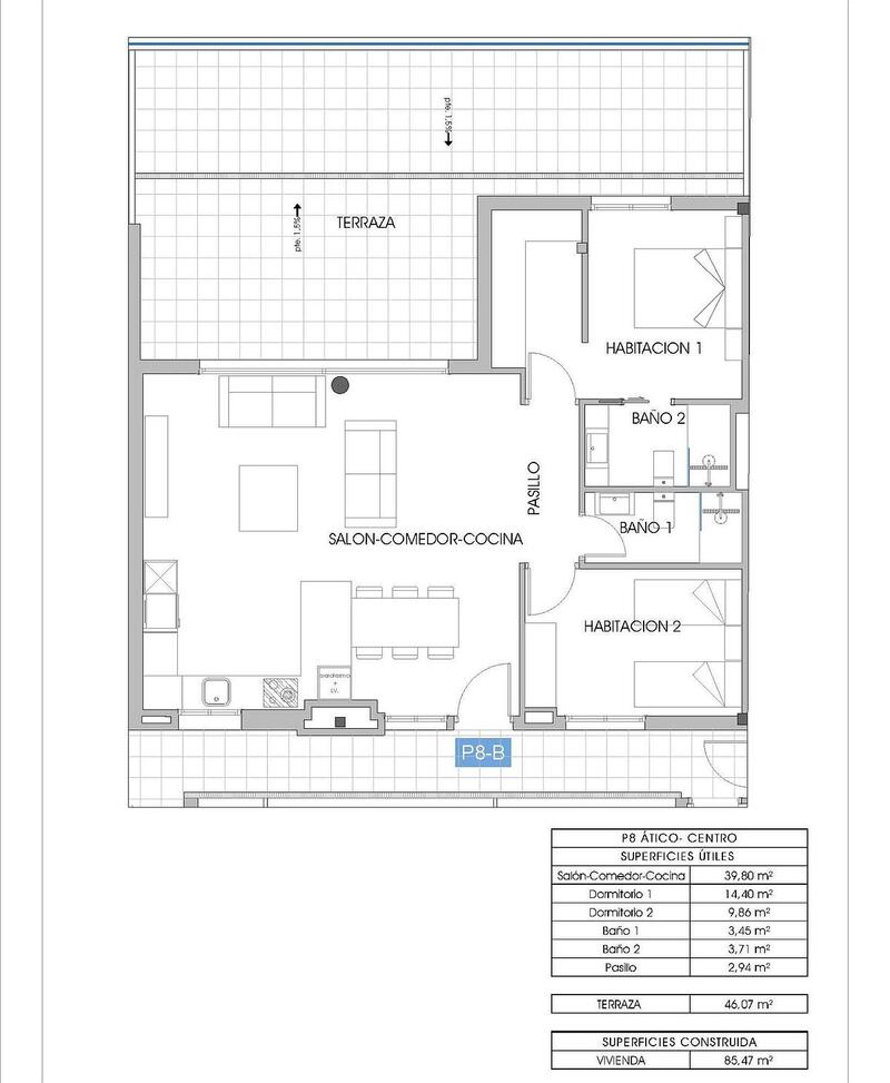 2 Schlafzimmer Appartement zu verkaufen