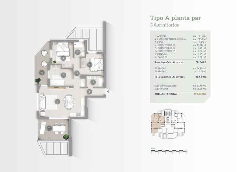 3 slaapkamer Appartement Te koop