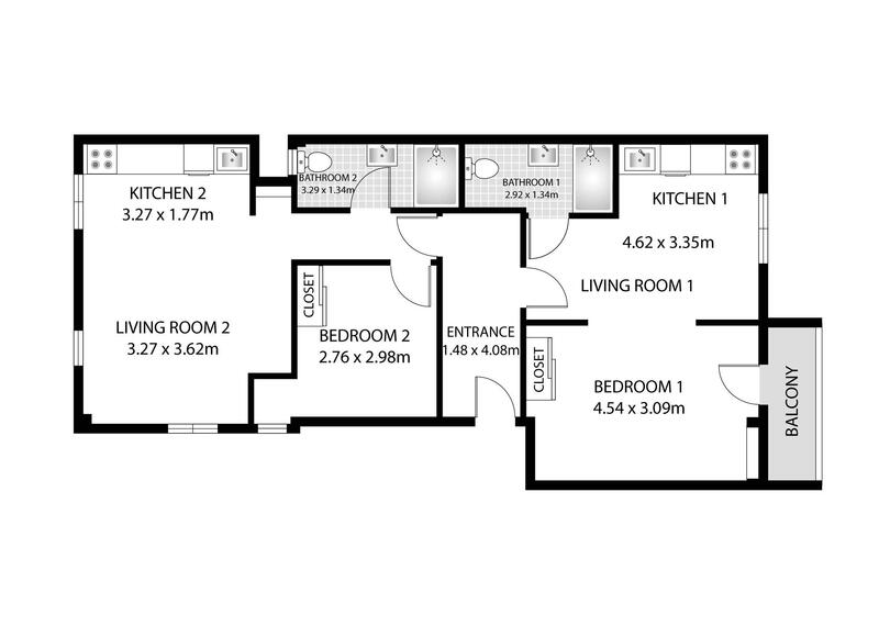 2 Cuarto Apartamento en venta