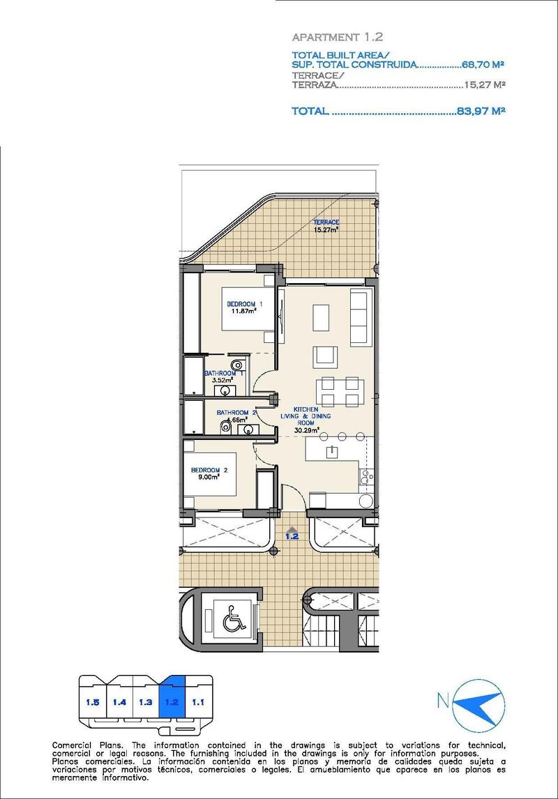 2 Cuarto Apartamento en venta