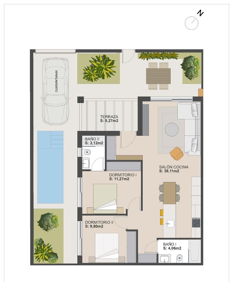 2 Cuarto Adosado en venta