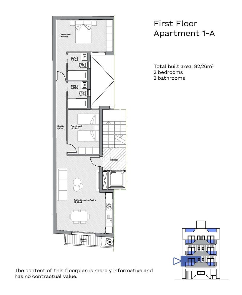 2 slaapkamer Appartement Te koop
