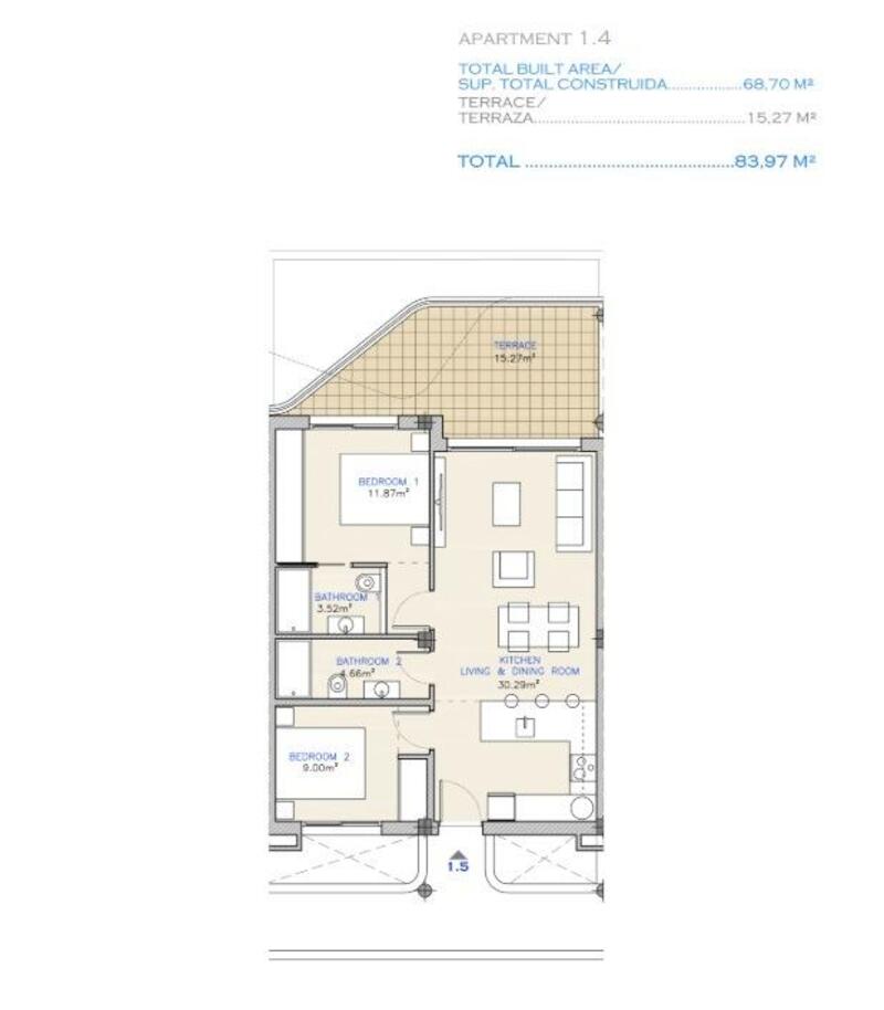 2 chambre Appartement à vendre
