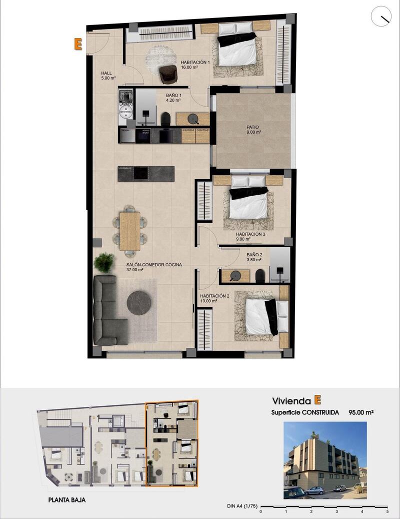 3 Schlafzimmer Appartement zu verkaufen