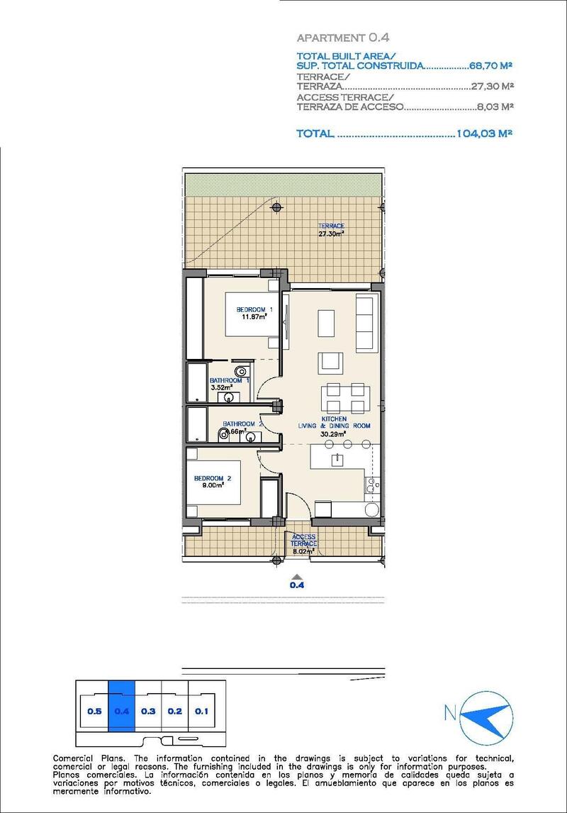 2 Schlafzimmer Appartement zu verkaufen