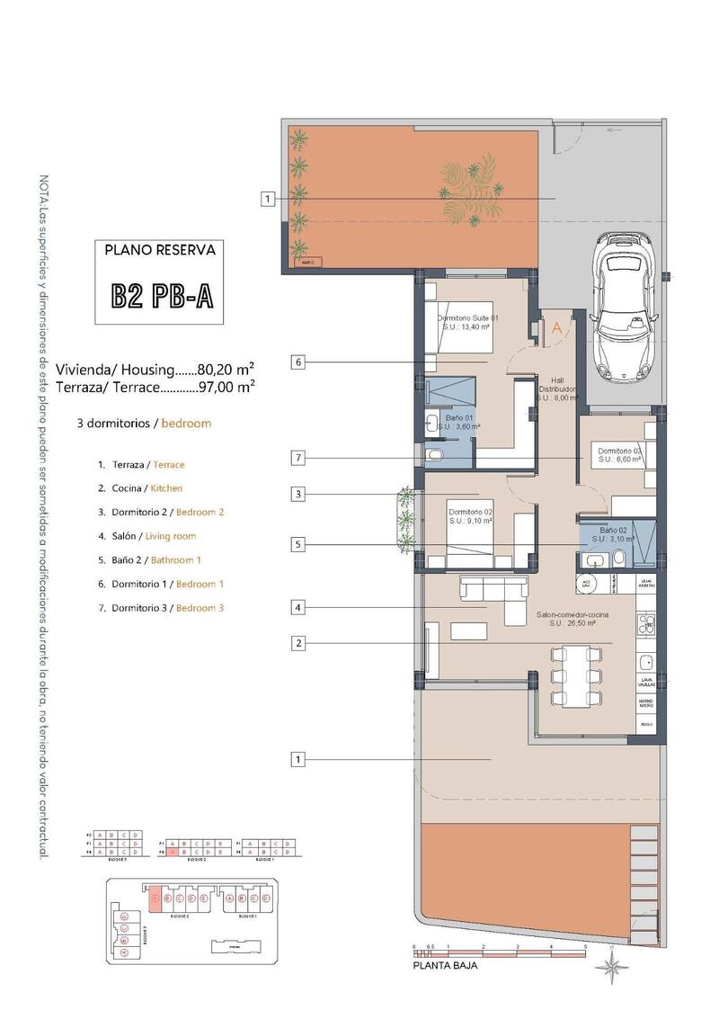 3 slaapkamer Appartement Te koop