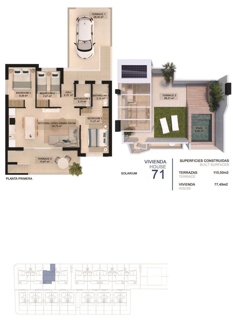 3 chambre Appartement à vendre