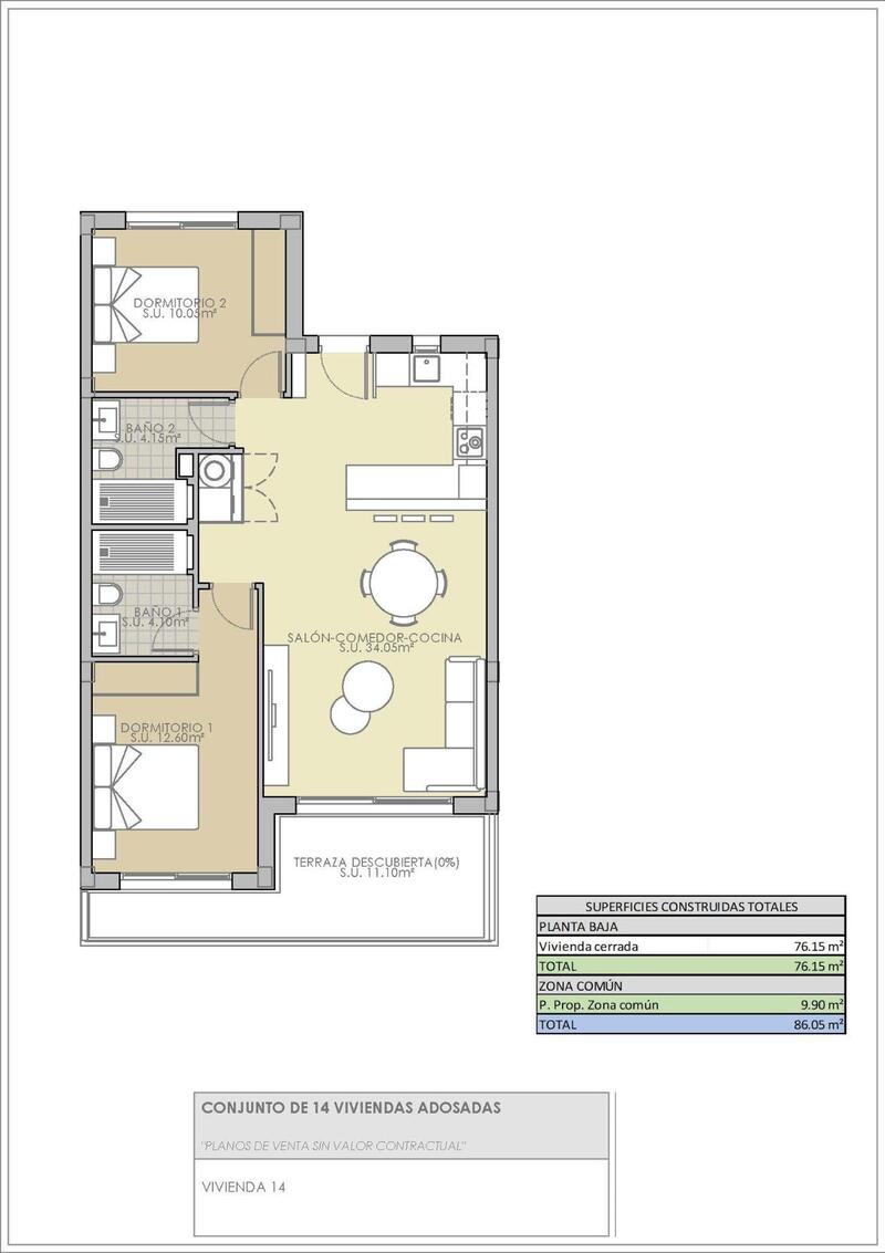 2 Schlafzimmer Appartement zu verkaufen