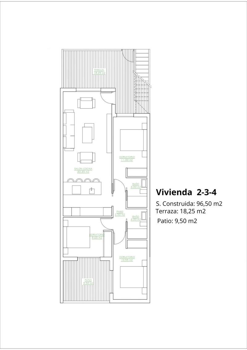 3 Schlafzimmer Appartement zu verkaufen