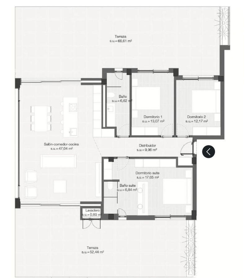 3 Schlafzimmer Appartement zu verkaufen