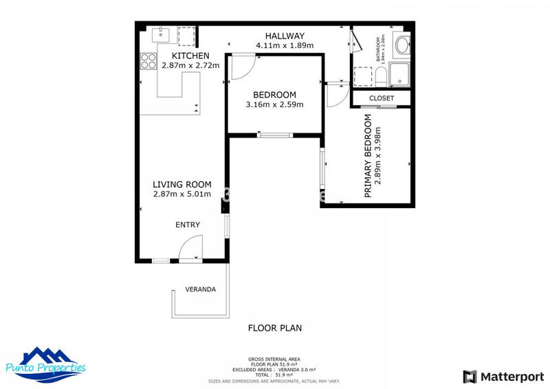 2 Schlafzimmer Appartement zu verkaufen