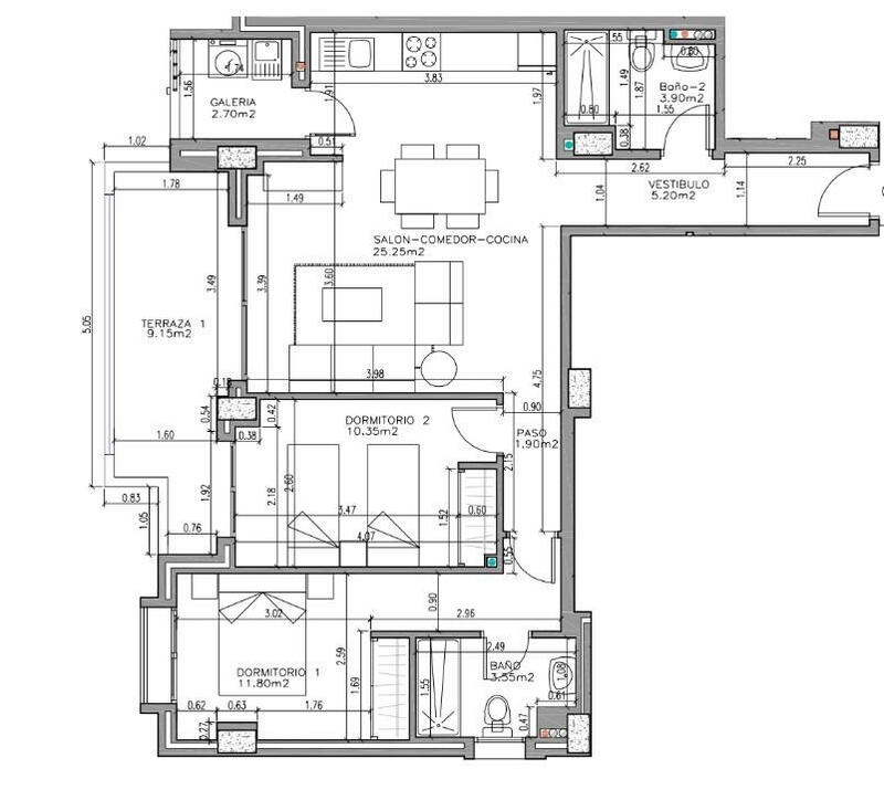 2 slaapkamer Appartement Te koop