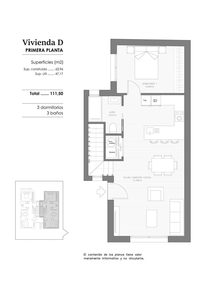 3 Schlafzimmer Appartement zu verkaufen