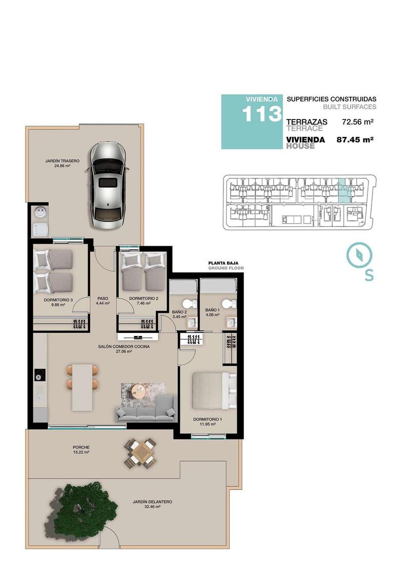 3 slaapkamer Appartement Te koop