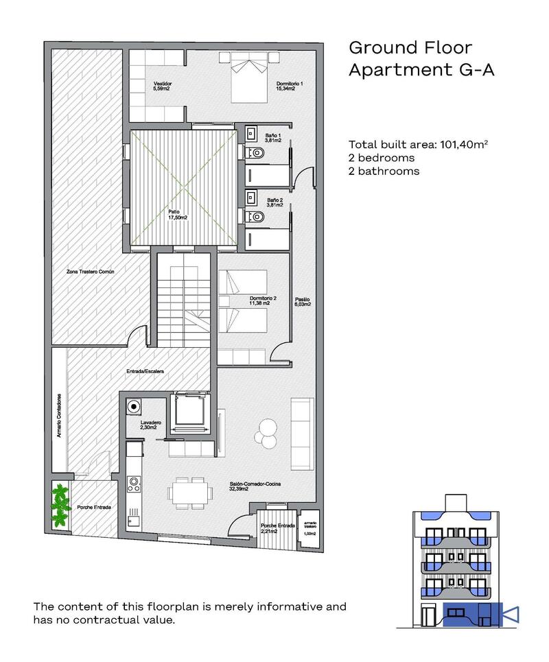 2 Schlafzimmer Appartement zu verkaufen