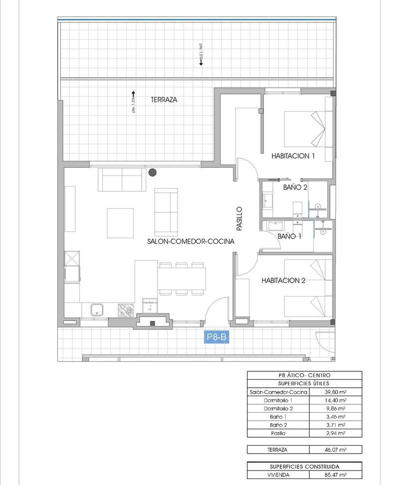 2 Schlafzimmer Appartement zu verkaufen
