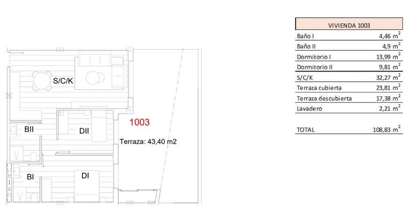 2 Schlafzimmer Appartement zu verkaufen