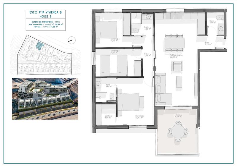 3 Schlafzimmer Appartement zu verkaufen