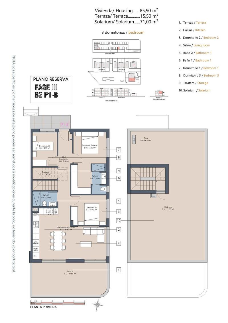 3 Schlafzimmer Appartement zu verkaufen