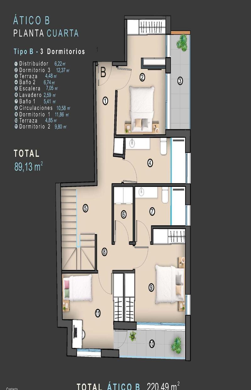 3 Cuarto Apartamento en venta