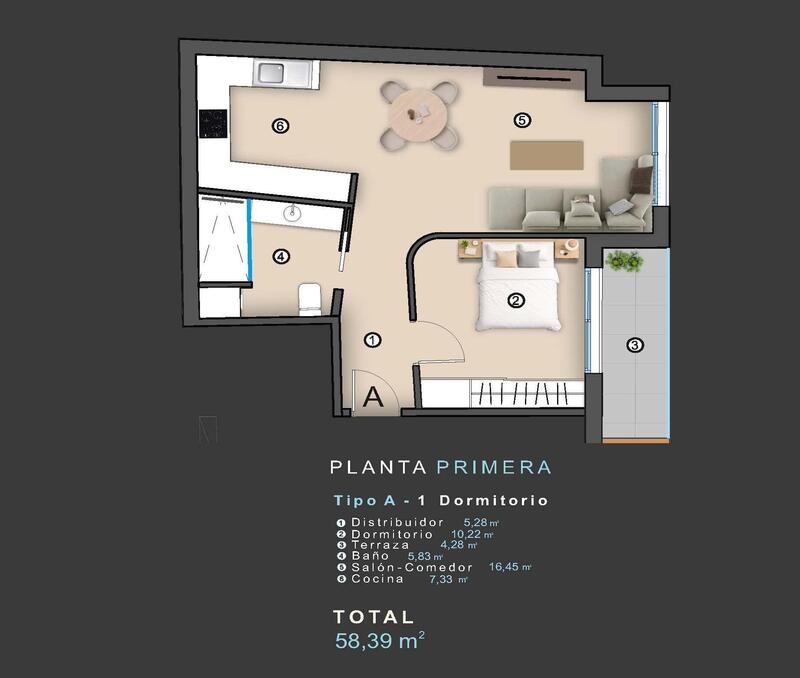 1 Cuarto Apartamento en venta