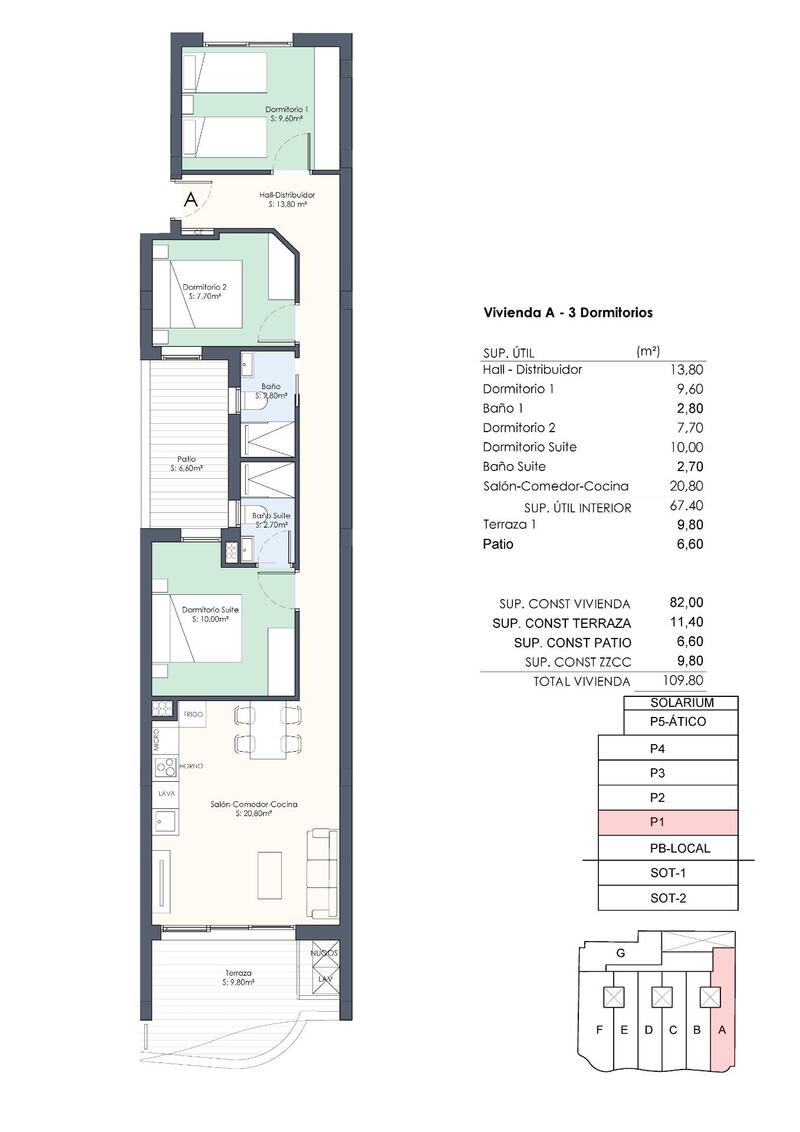 3 slaapkamer Appartement Te koop
