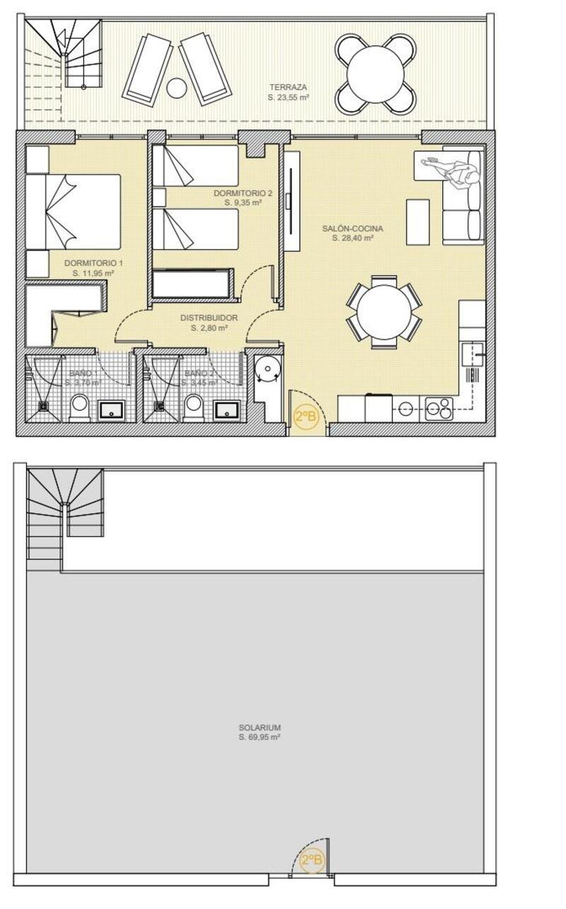 2 Schlafzimmer Appartement zu verkaufen