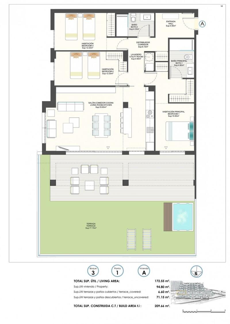 3 Cuarto Apartamento en venta