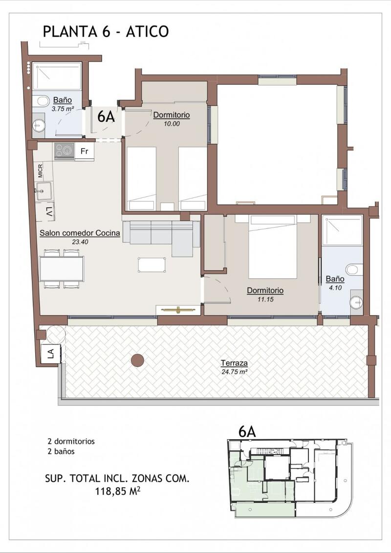 2 Cuarto Apartamento en venta