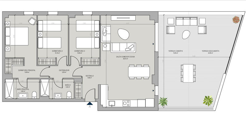 2 Cuarto Apartamento en venta