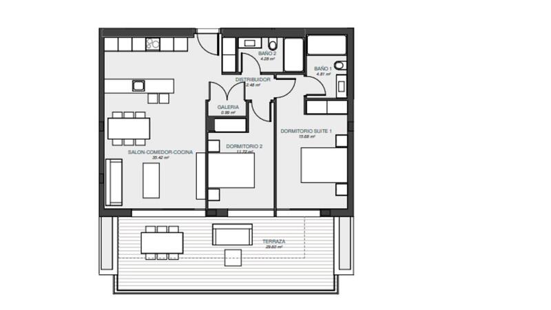 2 slaapkamer Appartement Te koop