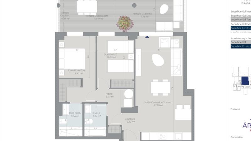 2 slaapkamer Appartement Te koop