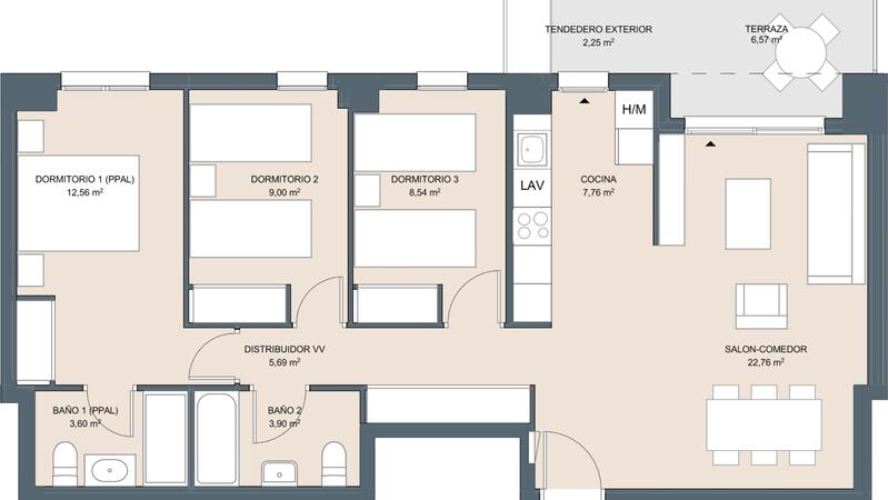 3 Schlafzimmer Appartement zu verkaufen