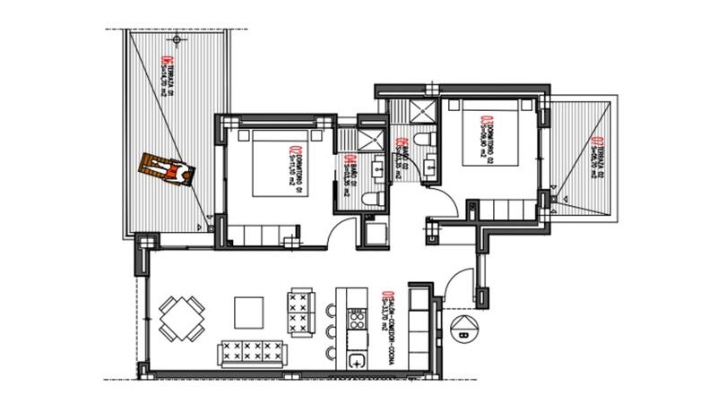 2 Cuarto Apartamento en venta