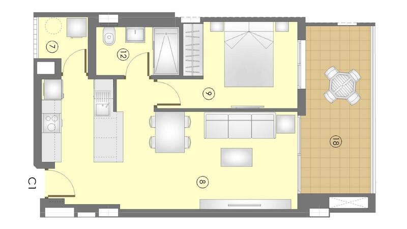 1 chambre Appartement à vendre