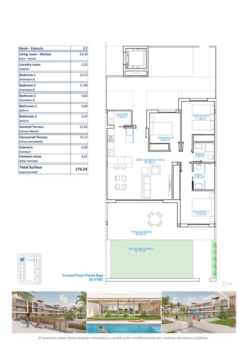 3 Schlafzimmer Appartement zu verkaufen