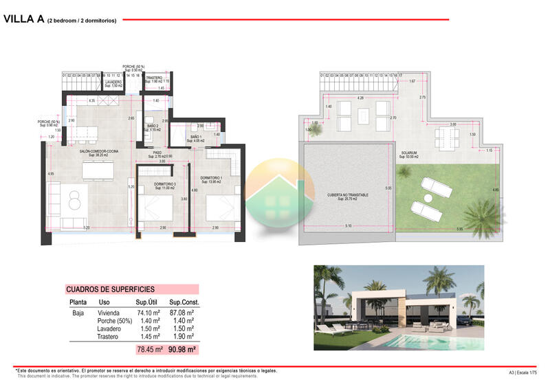 2 slaapkamer Villa Te koop 2 slaapkamer Villa Te koop