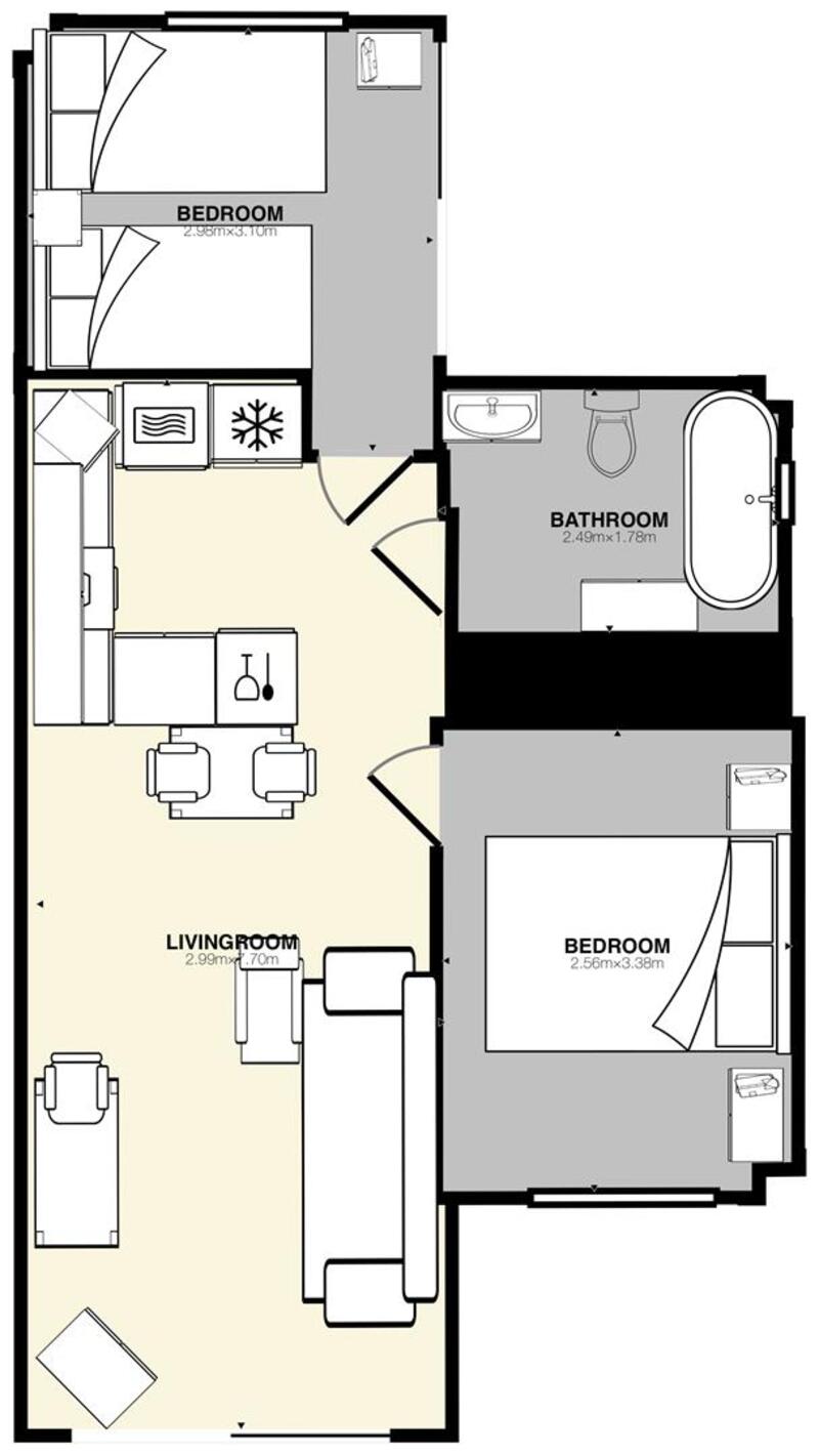 2 slaapkamer Appartement Te koop