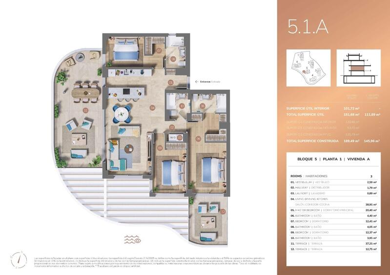 3 Cuarto Apartamento en venta