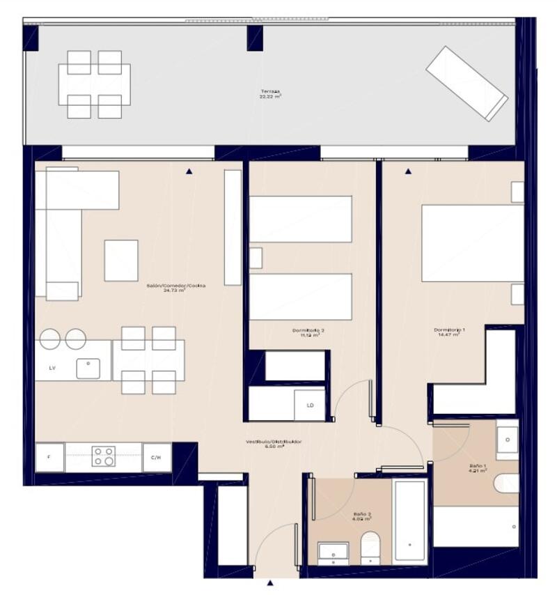 2 bedroom Apartment for sale
