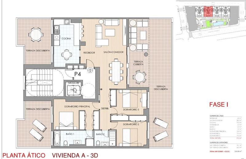 3 Schlafzimmer Appartement zu verkaufen
