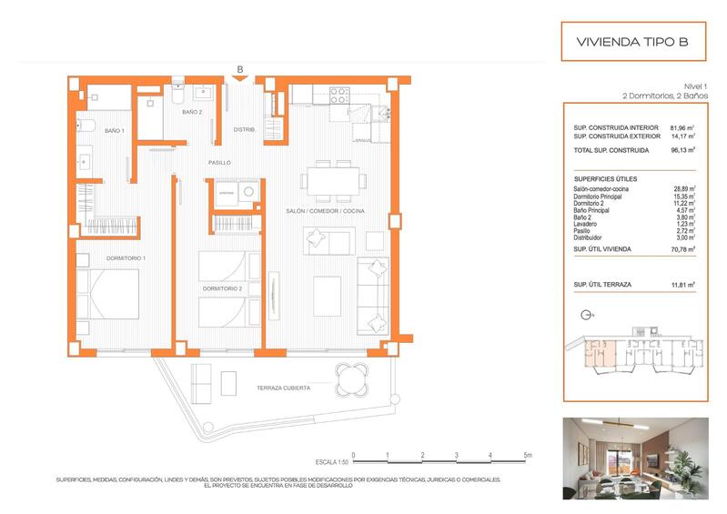 2 slaapkamer Appartement Te koop