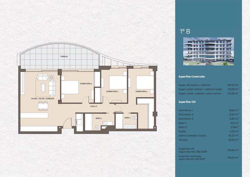 3 Schlafzimmer Appartement zu verkaufen