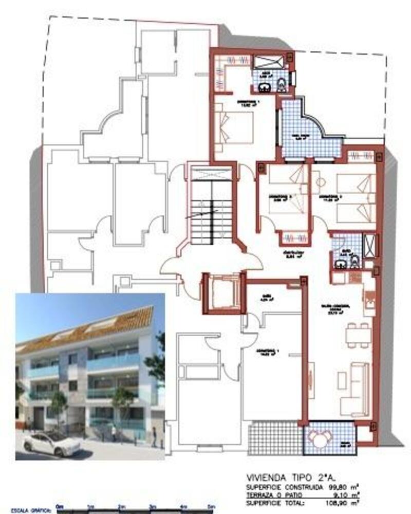 3 slaapkamer Appartement Te koop