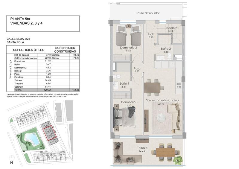 2 Schlafzimmer Appartement zu verkaufen